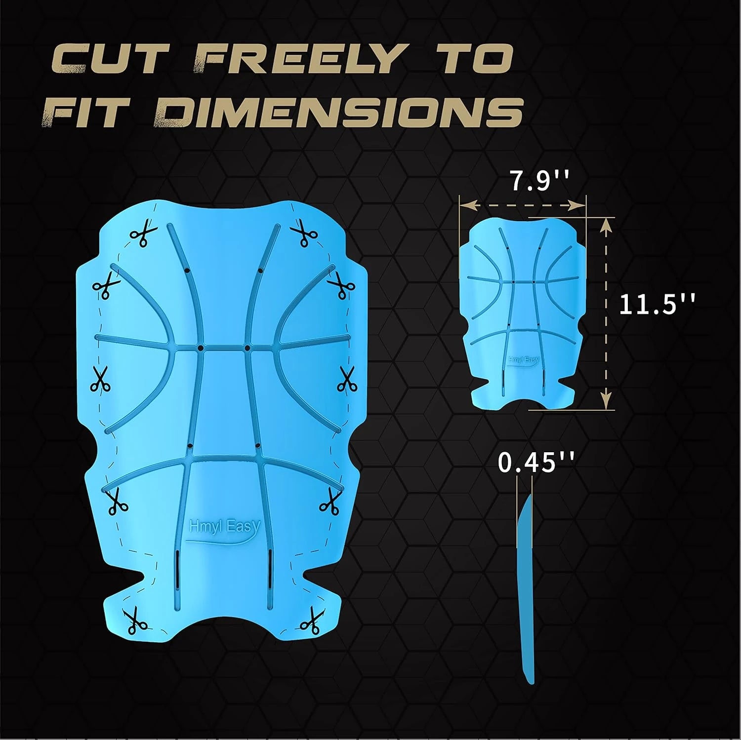 HE-1003-B3 Hmyl Easy Breathable No Strap Knee Pad Insert for Work Pants/Bibs, Uniforms, and Tactical Pants, Heavy Duty Pocket Knee Pads for Construction, Flooring, Gardening, and Garage, 11.5''×7.9''×0.45'', Blue 3 Pairs image 3