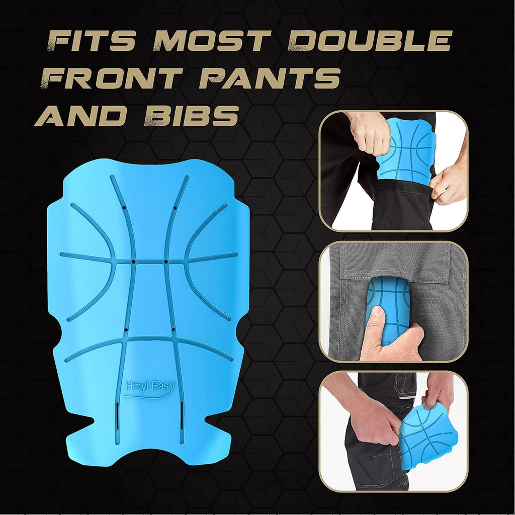 HE-1003-OB1 Hmyl Easy Breathable Pocket Knee Pad Insert for Work Pants/Bibs, Uniforms, and Tactical Pants, Men’s Heavy Duty Pocket Knee Pads for Construction, Flooring, and Garage, 11.5''×7.9''×0.45'', Blue image 2