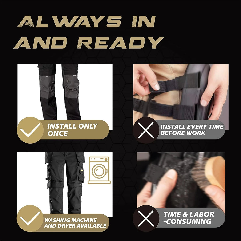 HE-1003-OB3 Hmyl Easy Breathable No Strap Knee Pad Insert for Work Pants/Bibs, Uniforms, and Tactical Pants, Heavy Duty Pocket Knee Pads for Construction, Flooring, Gardening, and Garage, 11.5''×7.9''×0.45'', Blue 3 Pairs image 6