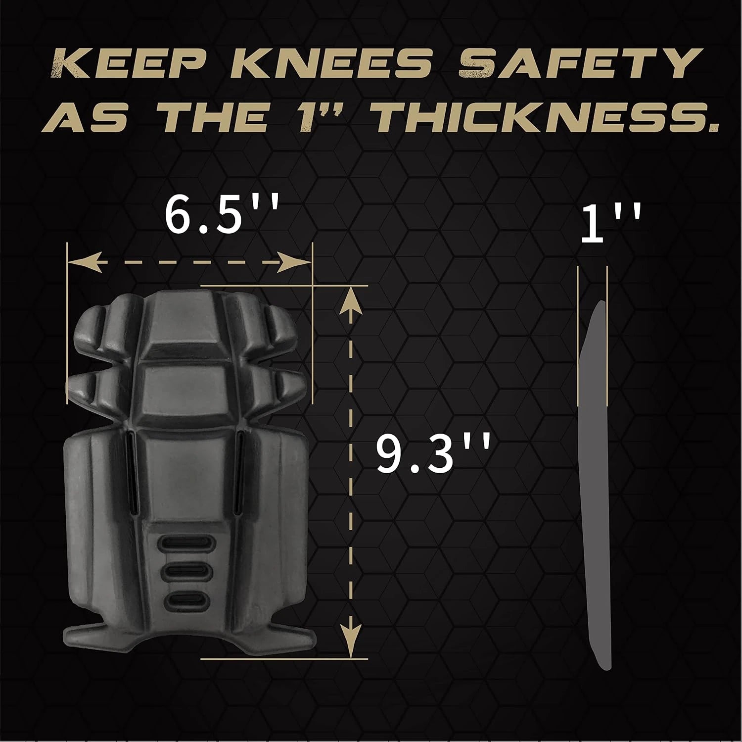 HE-1003-OK3 Hmyl Easy Knee Pad Insert for Work Pants, Uniforms, and Tactical Pants, Breathable Knee Pad Inserts for Gardening, Construction, Flooring, Cleaning, and Garage, 9.3''×6.5''×1'', Black, 3 Pairs image 6