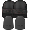 HM-1001-NKR1 Hmyl Easy Super Soft Leather Knee Pads for Work With Extra Pair of Liners, Shorts Available, Replaceable Inner Cushion Knee Pads for Construction, Garden, Clean, Floor and Garage – Black image 1