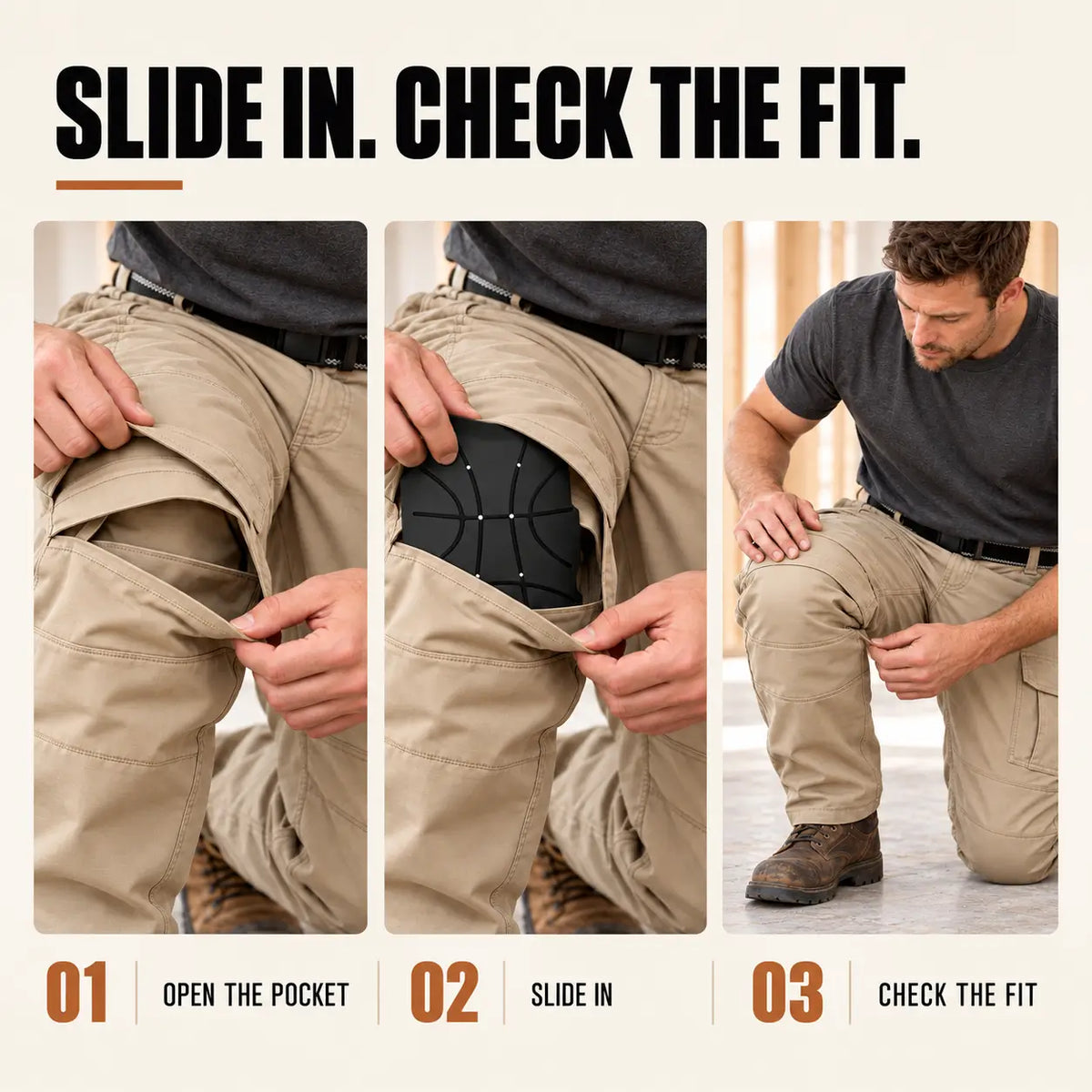 Knee Pad Inserts for Compatible Work Pants & Bibs | HMYL EASY