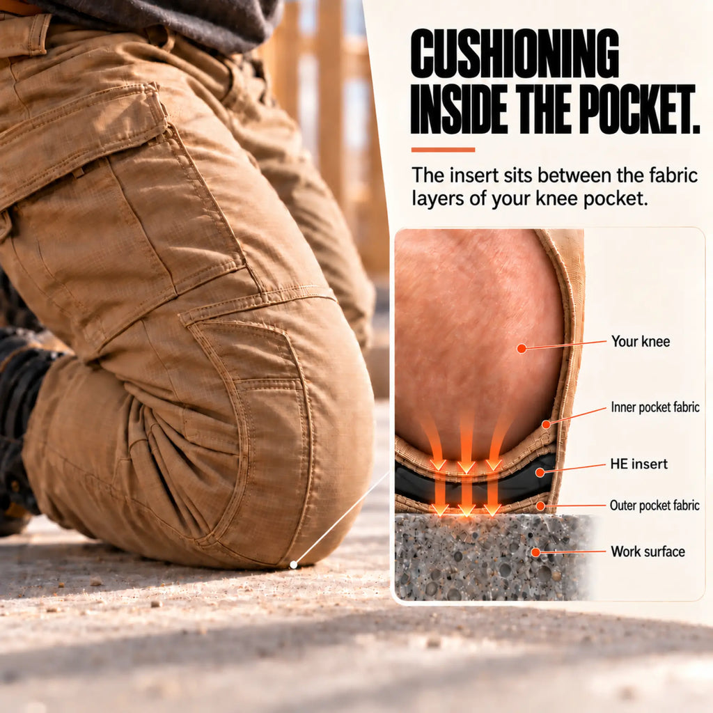 Knee Pad Inserts for Compatible Work Pants & Bibs | HMYL EASY