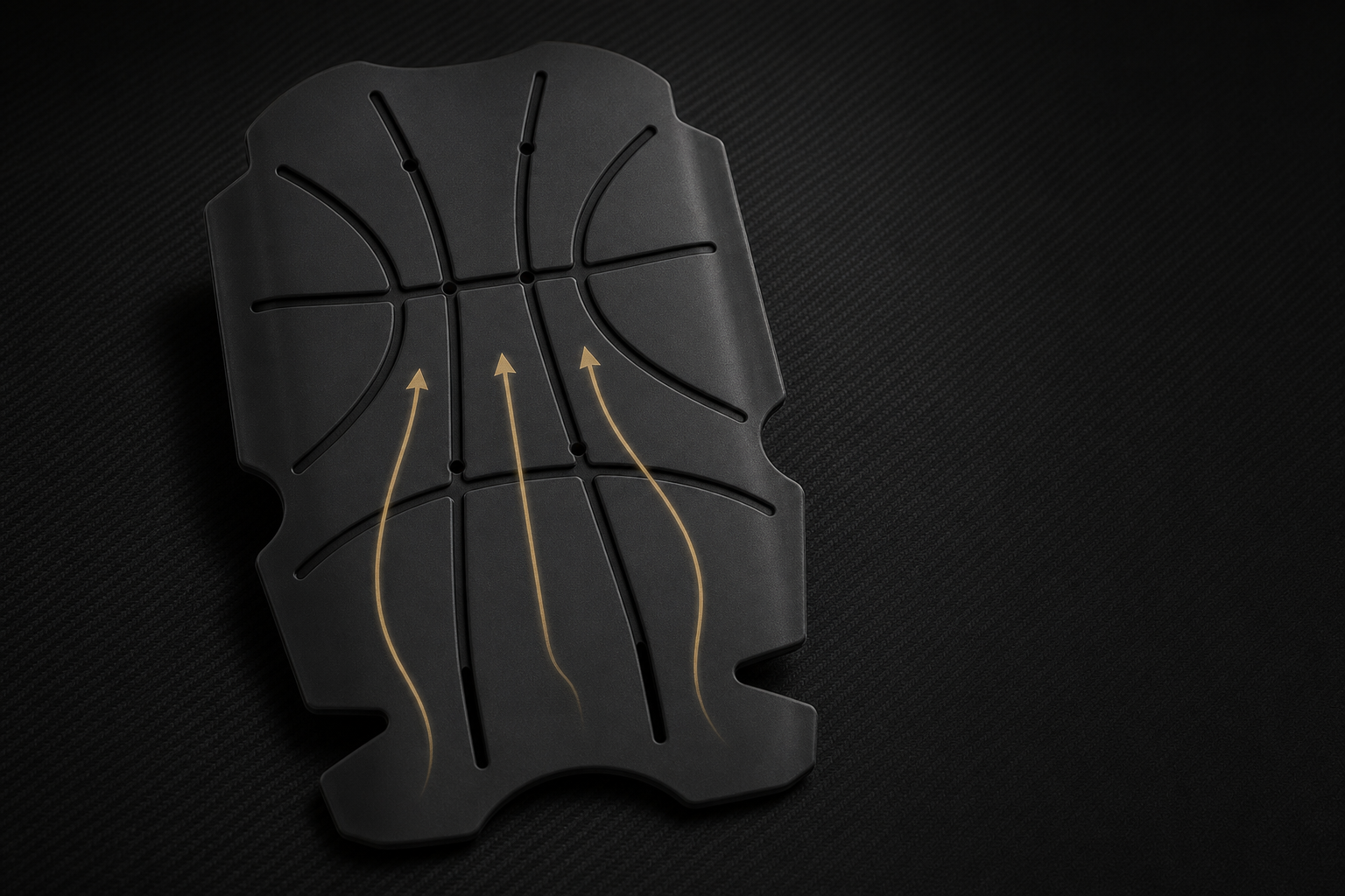 Black HMYL pocket knee pad insert with airflow paths